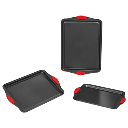 Baking Pan Set, 3-Piece Nonstick Carbon Steel, Stackable