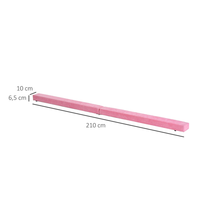 Pink 210 cm Foldable gymnastics Balance beam, indoor/outdoor use