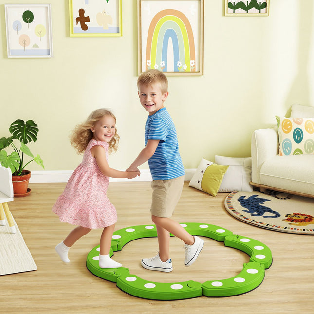 Balance Beam, 6 Curved Segments, Sensory Bumps, 50kg Capacity