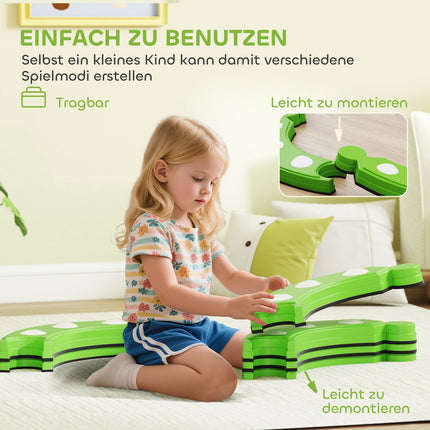 Balance Beam, 6 Curved Segments, Sensory Bumps, 50kg Capacity