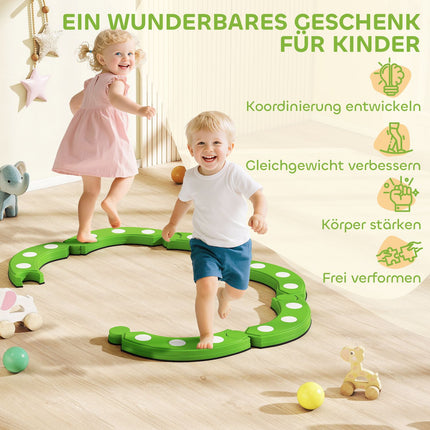 Balance Beam, 6 Curved Segments, Sensory Bumps, 50kg Capacity