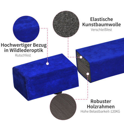 Foldable balance beam for gymnastics, blue, 210 cm, 120 kg Limit