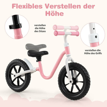 Balance Bike, Adjustable Seat & Handlebar, 12-Inch Wheels