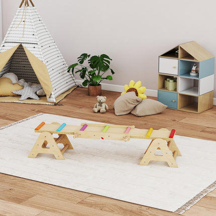 Balance Board & Seesaw for Kids, Wooden, 133 x 38 x 24 cm