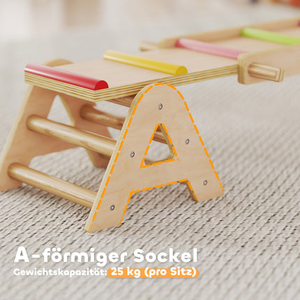 Balance Board & Seesaw for Kids, Wooden, 133 x 38 x 24 cm
