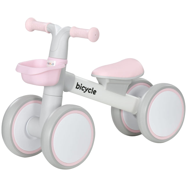 Balance bike for toddlers, Pink/White, TPU wheels without screws
