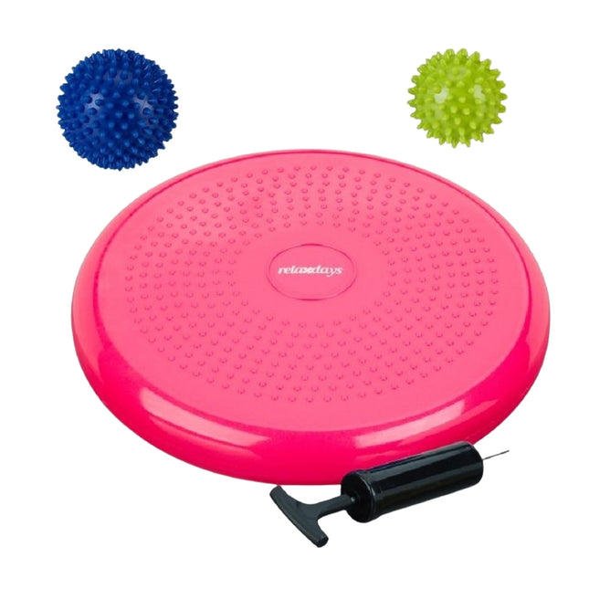 Balance cushion with 2 massage balls