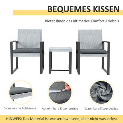 Balcony furniture set - Steel frame, cushions included