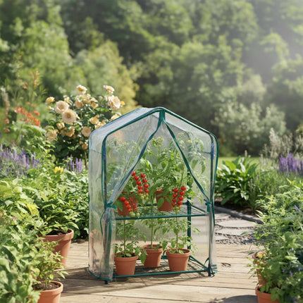 Balcony Greenhouse with PVC Cover and Roll-Up Door