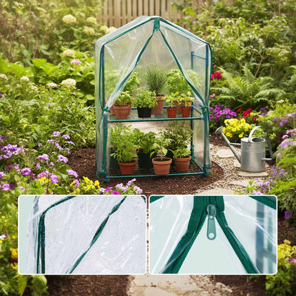 Balcony Greenhouse with PVC Cover and Roll-Up Door