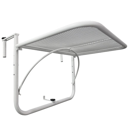 Height-adjustable White metal Balcony hanging table