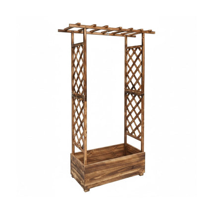 Balcony Planter With Trellis And Canopy, Fir Wood