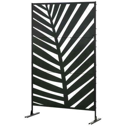 Balcony Privacy Screen, Banana Leaf, 122x198cm, Black Steel