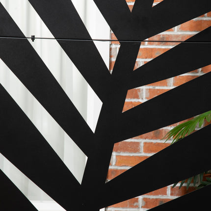 Balcony Privacy Screen, Banana Leaf, 122x198cm, Black Steel