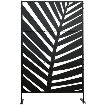Balcony Privacy Screen, Banana Leaf, 122x198cm, Black Steel