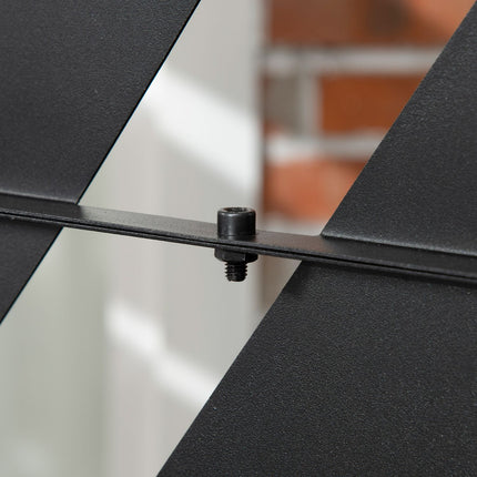 Balcony Privacy Screen, Banana Leaf, 122x198cm, Black Steel