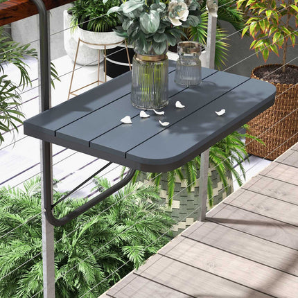 Adjustable aluminum balcony table, foldable, 25 Kg Capacity