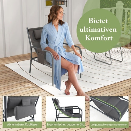Balcony furniture set 3 pieces. Garden furniture set with 2 chairs & table balcony set with breathable seat fabric gray