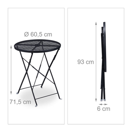 Balcony table foldable black