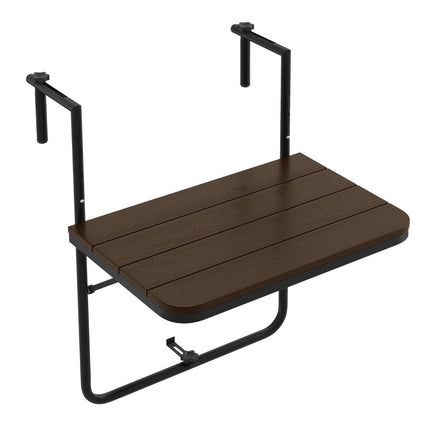 Balcony table for hanging with 3-level adjustable height folding railing table coffee