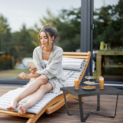 Balcony table in wooden look