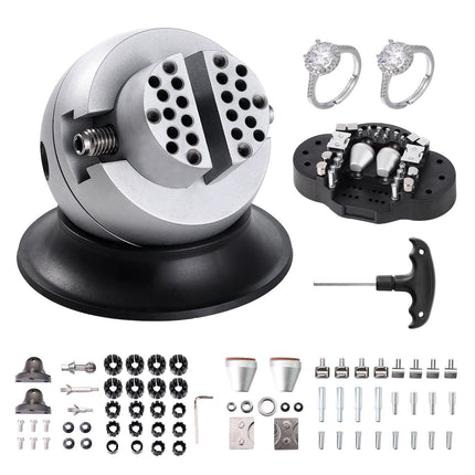 Ball Vise, 3 in, 360 Rotating, 70-Piece Kit
