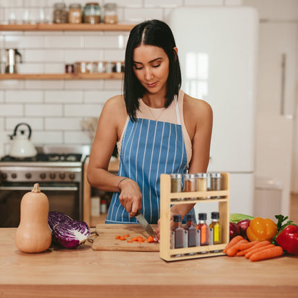 Bamboo 2-Tier Spice Rack for Kitchen Countertop