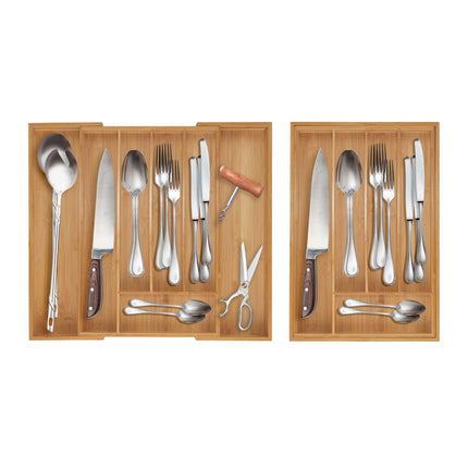 Bamboo Adjustable Cutlery Tray for Drawers