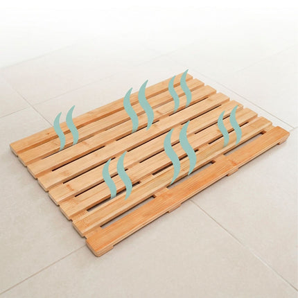 Bamboo Bath Mat – Non-Slip, Shower Bath Sauna