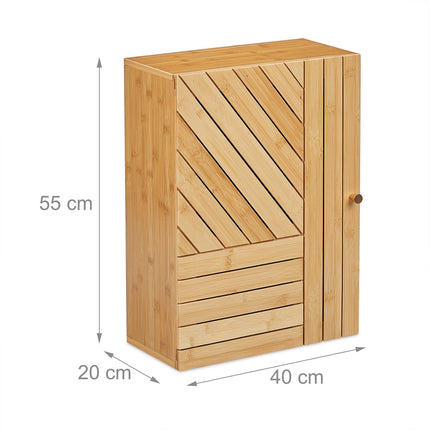 Bamboo Bathroom Cabinet with Adjustable Shelves