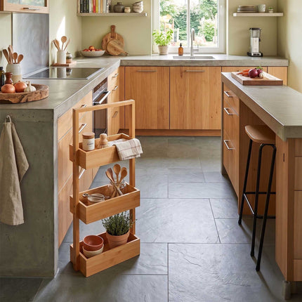 Bamboo Bathroom Shelf, 3-Tier Freestanding Storage