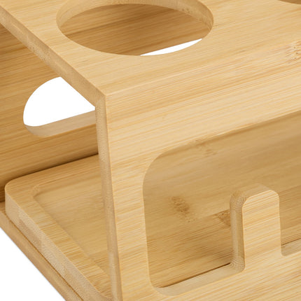 Bamboo Bottle Drying Rack with Drip Tray, 3 Slots