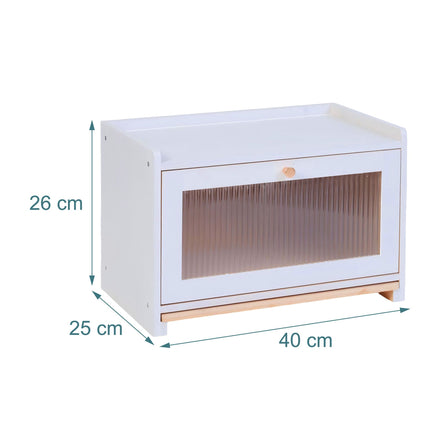 Bamboo Bread Bin With Cutting Board, Large Window