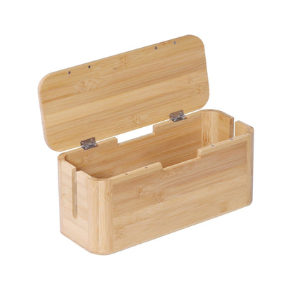 Bamboo Cable Box with Magnetic Lid – Fits 6-Socket Lead