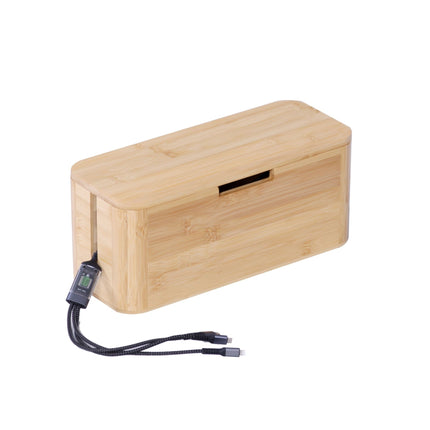 Bamboo Cable Box with Magnetic Lid – Fits 6-Socket Lead