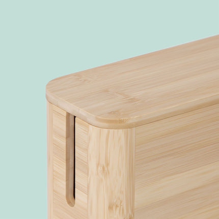 Bamboo Cable Box with Magnetic Lid – Organize & Protect
