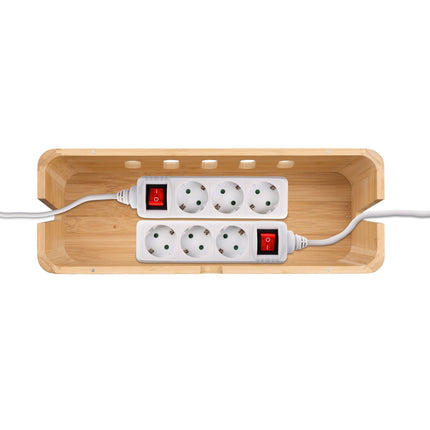 Bamboo Cable Management Box for Power Strips