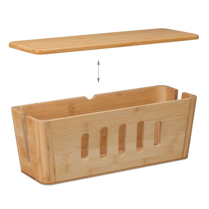 Bamboo Cable Management Box for Power Strips