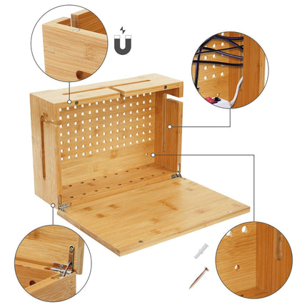 Bamboo Cable Storage Box with Lid – Cable Management