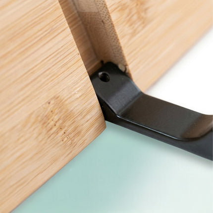 Bamboo Coat Rack With Folding Hooks, Natural And Black