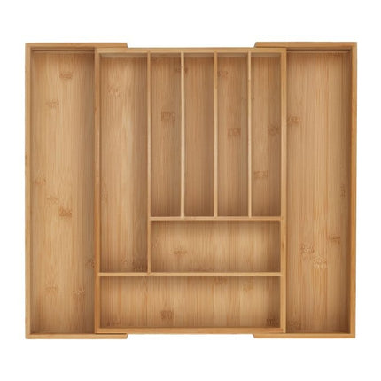 Bamboo Cutlery Tray, Adjustable Drawer Organizer