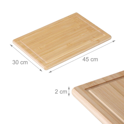 Bamboo Cutting Board with Juice Groove and Non-Slip Feet