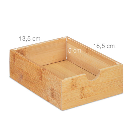 Bamboo Desk Drawer Organizer with 4 Compartments
