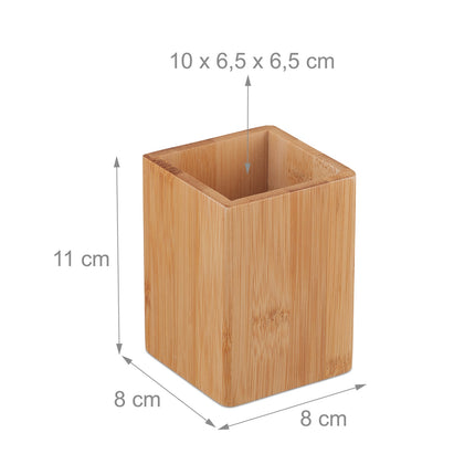 Bamboo Desk Organiser – Pen and Makeup Holder