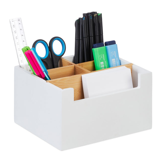 Bamboo Desk Organiser with 5 Slots