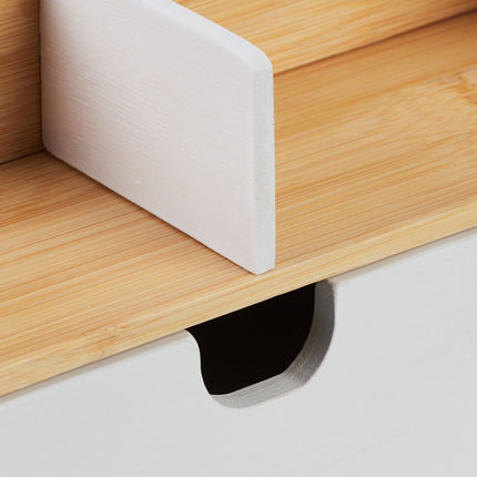 Bamboo Desk Organiser with 9 Compartments and Drawer