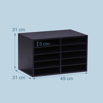 Bamboo Desk Organizer, 10-Slot Document Holder