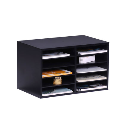 Bamboo Desk Organizer, 10-Slot Document Holder