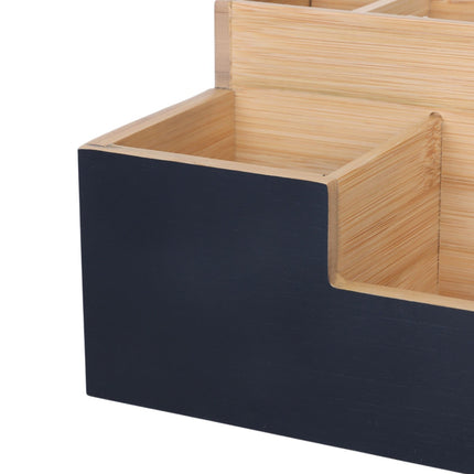 Bamboo Desk Organizer, 7 Slots for Office Supplies