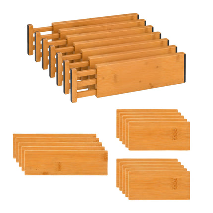 Bamboo Drawer Dividers, 22-Piece Adjustable Set